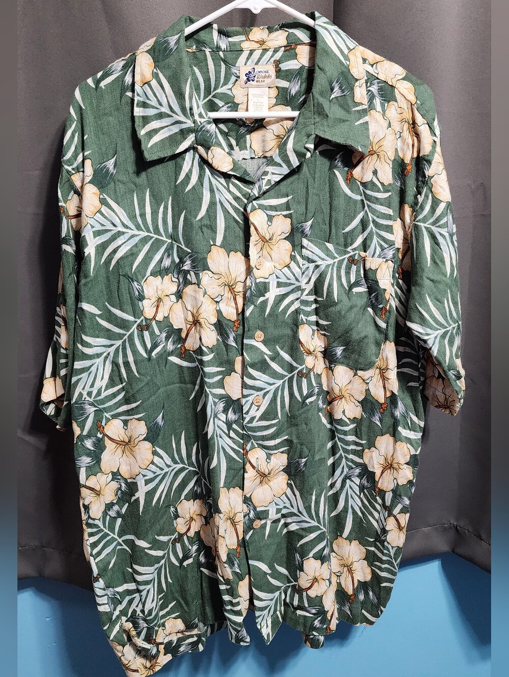 Vintage 90s Cherokee Waikiki Wear Hibiscus Hawaiian Shirt - Size Large
